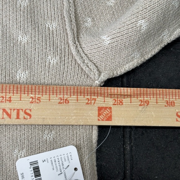 Free People Women’s Small Pattern Easy Street Crop Sweater Oatmeal Ivory NWT - Picture 9 of 9